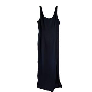 Rimini Maxi Black Sleeveless Dress with side slit size 14 lined Elegant